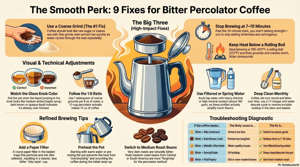 Why percolator coffee turns bitter