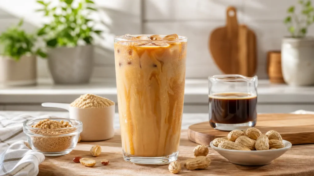 10 Protein Coffee Recipes That Actually Taste Amazing 6 iced-peanut-butter-protein-coffee